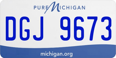 MI license plate DGJ9673