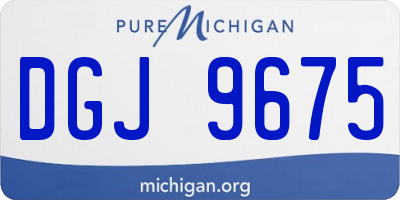 MI license plate DGJ9675