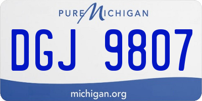 MI license plate DGJ9807