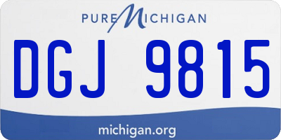 MI license plate DGJ9815