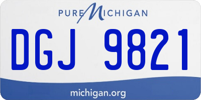 MI license plate DGJ9821
