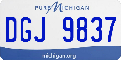 MI license plate DGJ9837