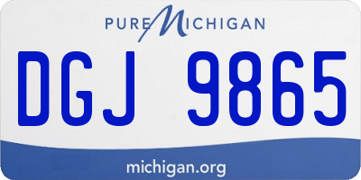 MI license plate DGJ9865