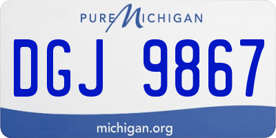 MI license plate DGJ9867