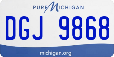 MI license plate DGJ9868