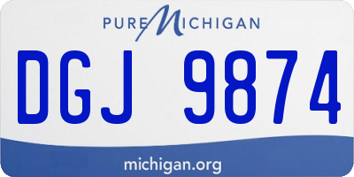 MI license plate DGJ9874