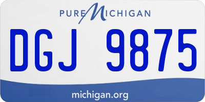 MI license plate DGJ9875