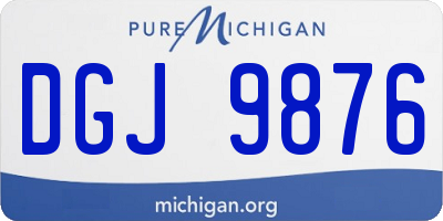MI license plate DGJ9876