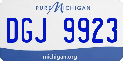MI license plate DGJ9923