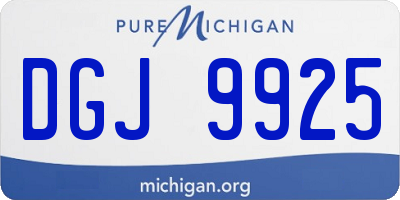 MI license plate DGJ9925