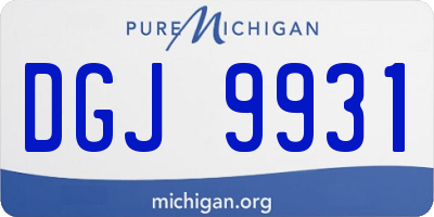 MI license plate DGJ9931