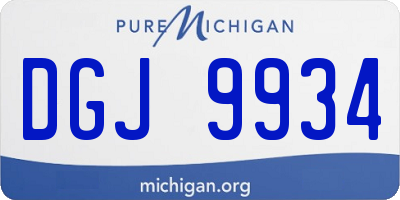 MI license plate DGJ9934