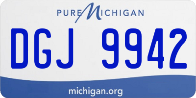 MI license plate DGJ9942