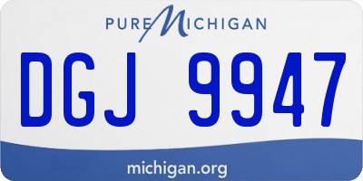 MI license plate DGJ9947