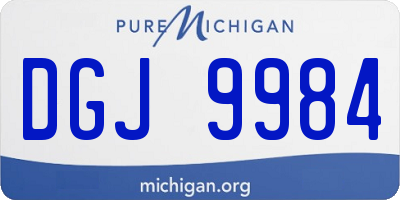 MI license plate DGJ9984