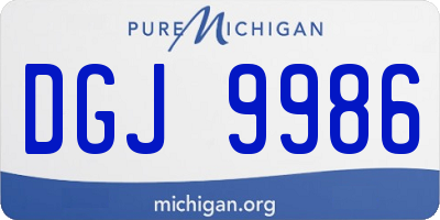 MI license plate DGJ9986