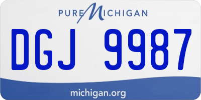 MI license plate DGJ9987