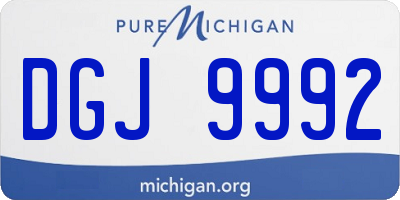 MI license plate DGJ9992