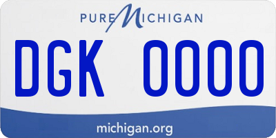 MI license plate DGK0000