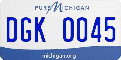 MI license plate DGK0045