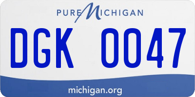 MI license plate DGK0047