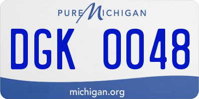 MI license plate DGK0048