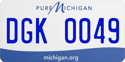 MI license plate DGK0049