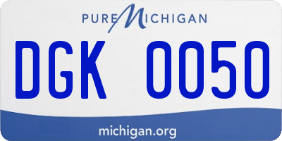MI license plate DGK0050