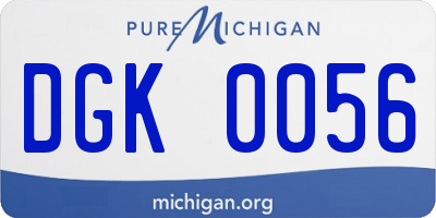 MI license plate DGK0056