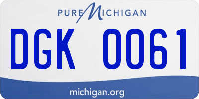MI license plate DGK0061