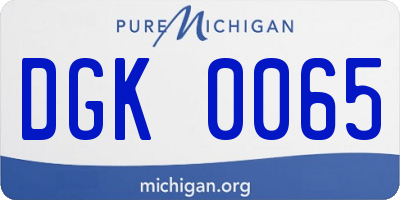 MI license plate DGK0065