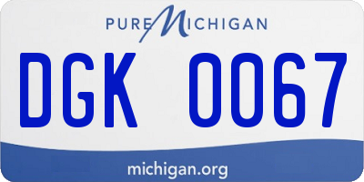 MI license plate DGK0067