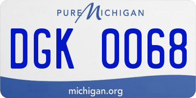 MI license plate DGK0068
