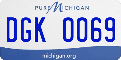 MI license plate DGK0069