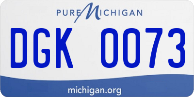 MI license plate DGK0073