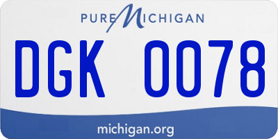 MI license plate DGK0078