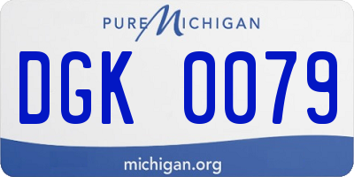 MI license plate DGK0079