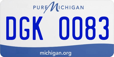 MI license plate DGK0083