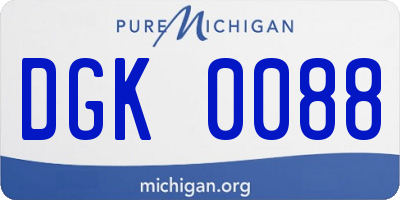 MI license plate DGK0088