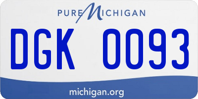 MI license plate DGK0093