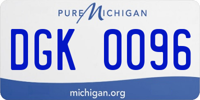 MI license plate DGK0096