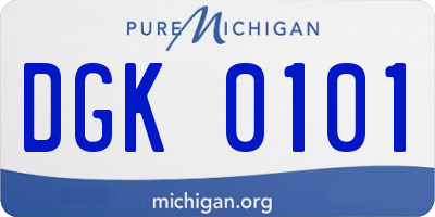 MI license plate DGK0101