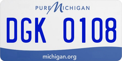 MI license plate DGK0108