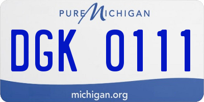 MI license plate DGK0111