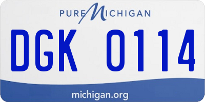 MI license plate DGK0114