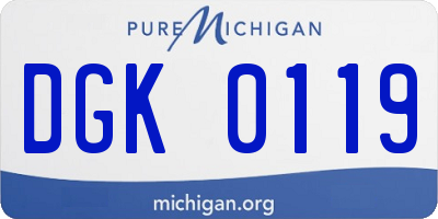 MI license plate DGK0119