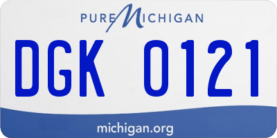 MI license plate DGK0121