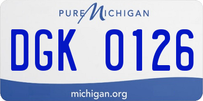 MI license plate DGK0126