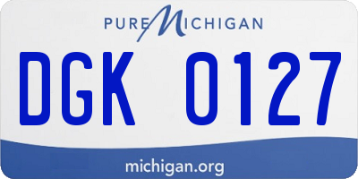 MI license plate DGK0127