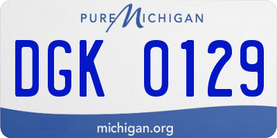 MI license plate DGK0129